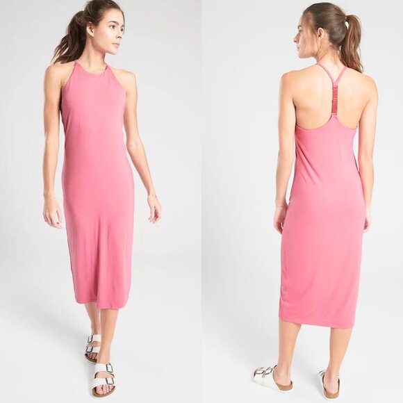 Athleta Mariposa Midi Dress in Guava Rose M $108 - Picture 1 of 12